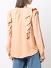 ruffled-detail V-neck blouse