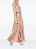 draped satin gown