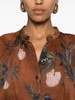 mix-print semi-sheer shirt 