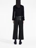 leather cropped straight-leg trousers