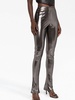 laminated-finish high-waisted trousers