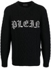 logo-print wool sweater