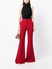 high-waisted crepe flared trousers