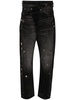 mid-rise straight-leg jeans