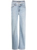 cable-chain link cotton straight jeans 