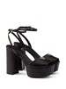 115mm leather platform sandals