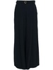 belted-waist wide-leg trousers