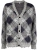 argyle-knit mohair wool-blend cardigan