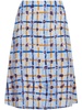 graphic-print silk midi skirt