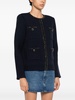 Self-Portrait Navy Embellished Knit Cardigan Clothing