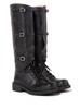 multi-buckle leather boots