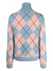 argyle check-pattern roll-neck jumper