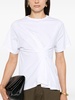 inverted-pleats cotton T-shirt