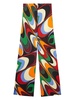 Onde-print satin palazzo trousers