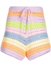 Wallis striped crochet shorts