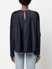 panelled satin-finish blouse