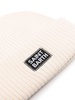 logo-patch ribbed beanie