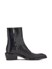 squared-toe leather ankle boots