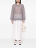 Tinsel pointelle-knit jumper