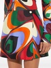 Onde-print silk wrap miniskirt