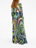 Iride-print silk maxi skirt