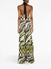 Fiamme-print halterneck jumpsuit