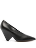 pointed-toe leather pumps 