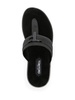 Black Logo Plaque Leather Flip Flops