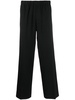 elasticated cotton wide-leg trousers 