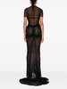 mesh padded sheer maxi dress