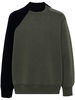 knit-panelled sweatshirt