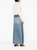 panelled denim maxi skirt