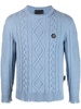 skull-motif lambswool jumper