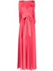 bow-detail double georgette gown