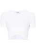 logo-embroidered cropped T-shirt