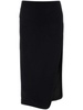 asymmetric-hem wool skirt