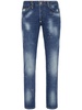 mid-rise straight-leg jeans