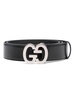 logo-buckle leather belt