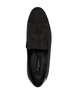 skull-embroidered suede loafers