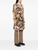 renaissance-print ruched midi coat