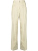 high-waisted straight cotton trousers