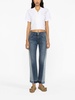 Blue Panelled Straight-Leg Jeans