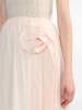 rose-appliqué draped-detail midi skirt