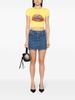 Marine Serre Moon Printed Denim Mini Skirt