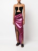 patent-finish draped skirt