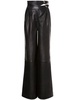 double-buckle leather trousers