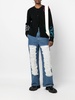 frayed-detailed straight-leg jeans