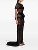 mesh padded sheer maxi dress