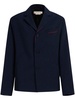 contrast-stitch wool blazer