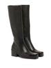 square toe leather high boots